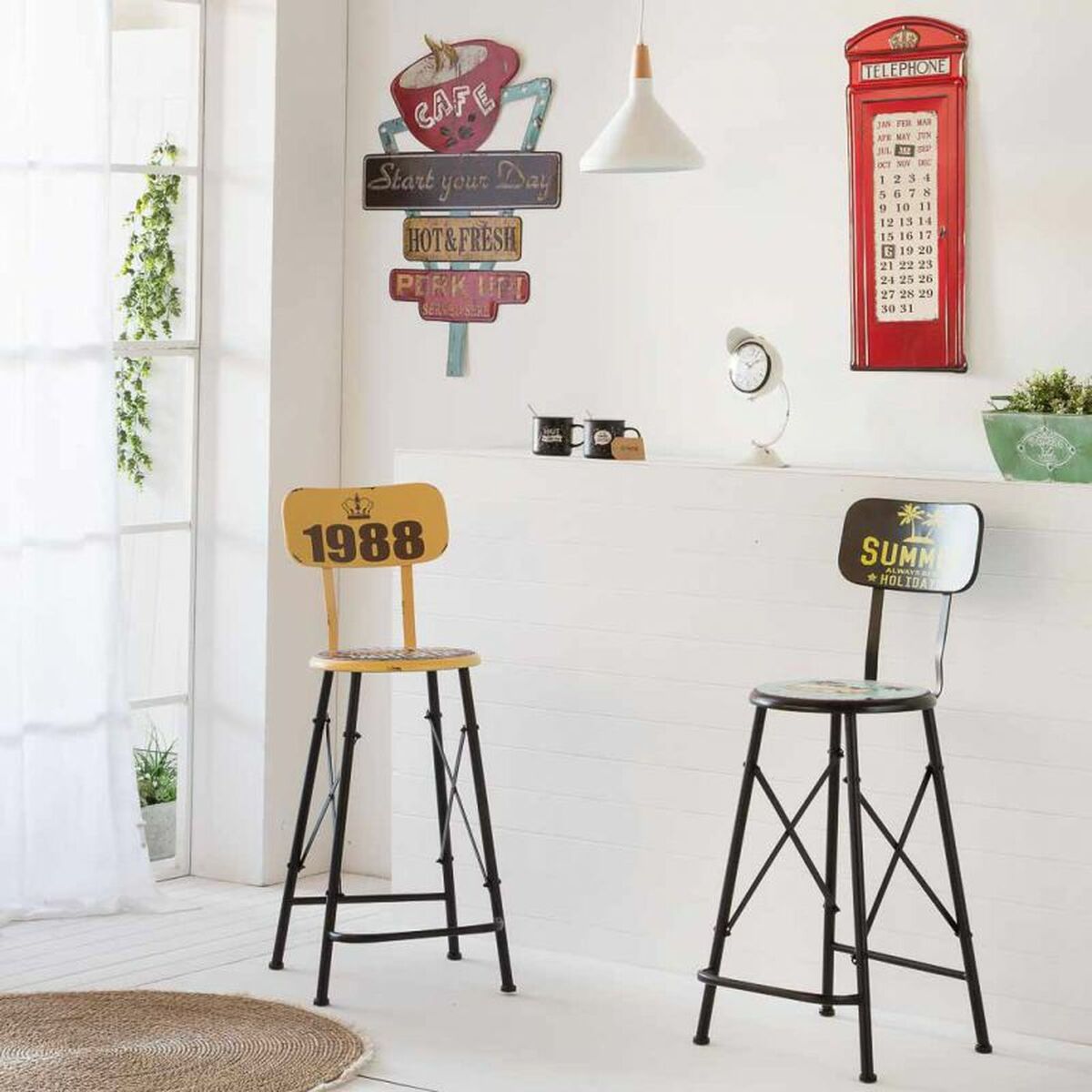 Placa de Parede Alexandra House Living Telephone Ferro 75 x 30 cm
